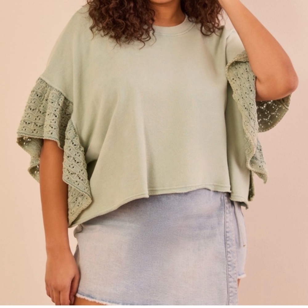Arula Destiny Cropped Batwing Sweater 0X NWT